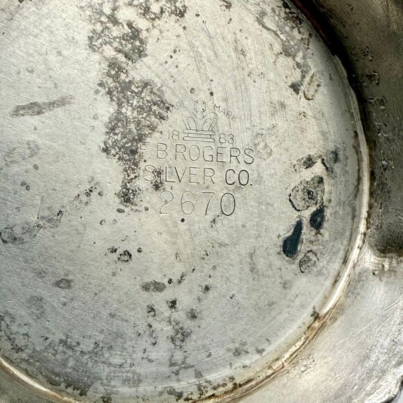 F B Rogers Silver Co. Silver Plated Vintage 19th Century Tea Pot #2670 - Picture 10 of 13